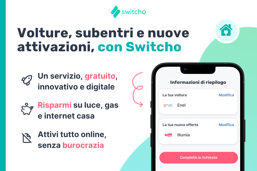 nuove attivazioni, subentri e volture di gas, luce e linea internet