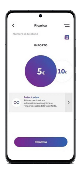 ricarica ho mobile app