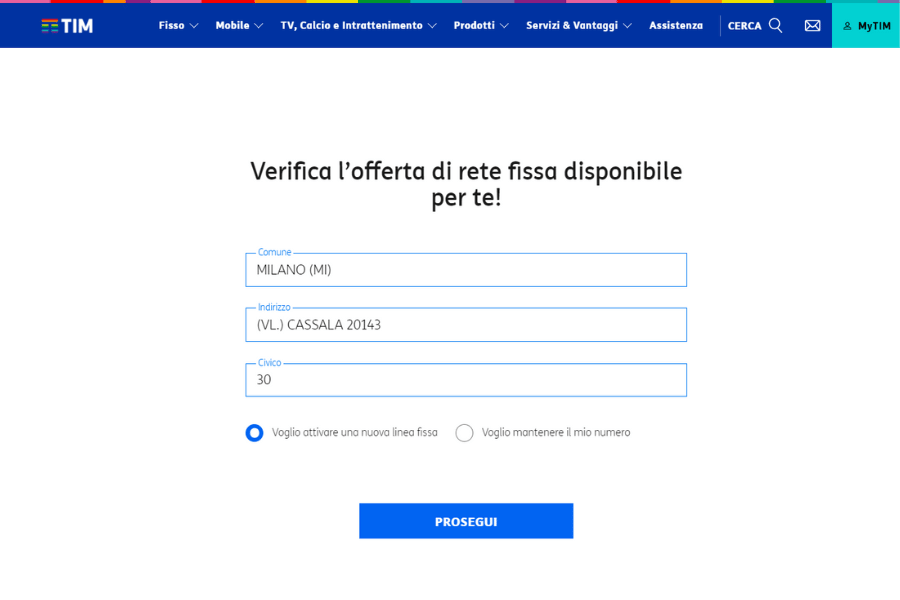 copertura tim internet fibra